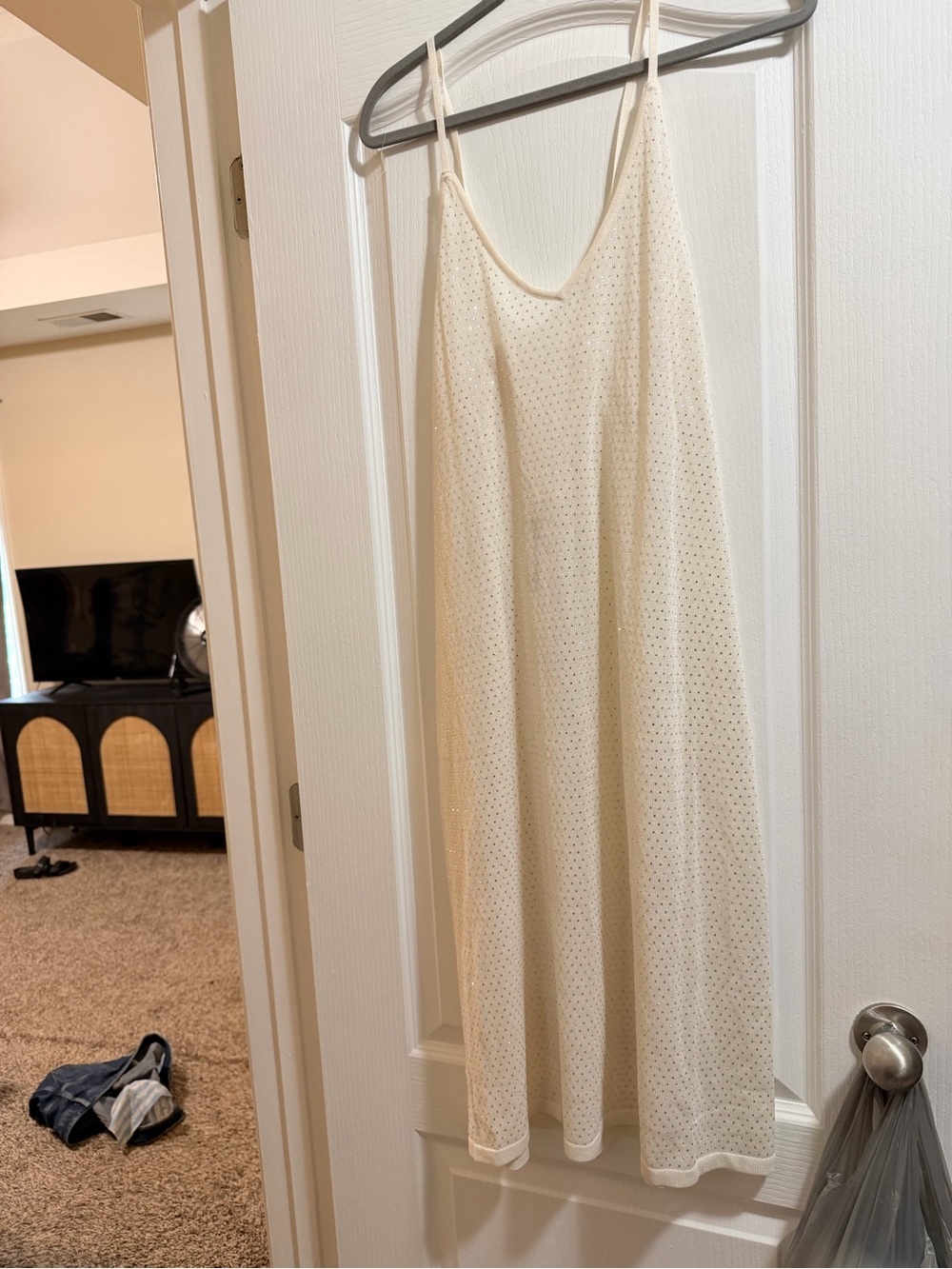Victoria's Secret Cream Knit Sweater with Metallic Studs